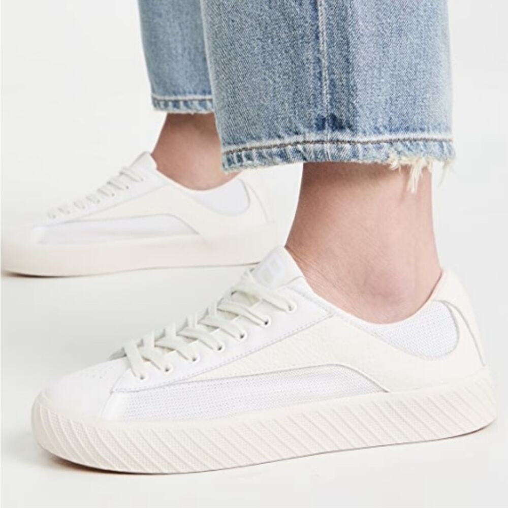 BY FAR Rodina Grained Low Sneakers Cream White Womens Size EU 40 / US 10